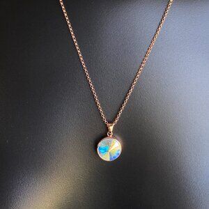 Butler FAC Rose Gold Prism Faceted Crystal Necklace NWT